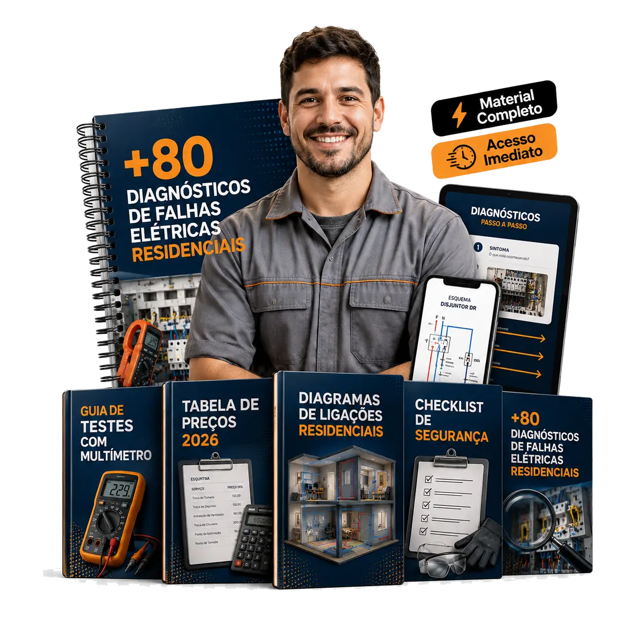 Coleção completa com mais de 80 diagnósticos elétricos residenciais