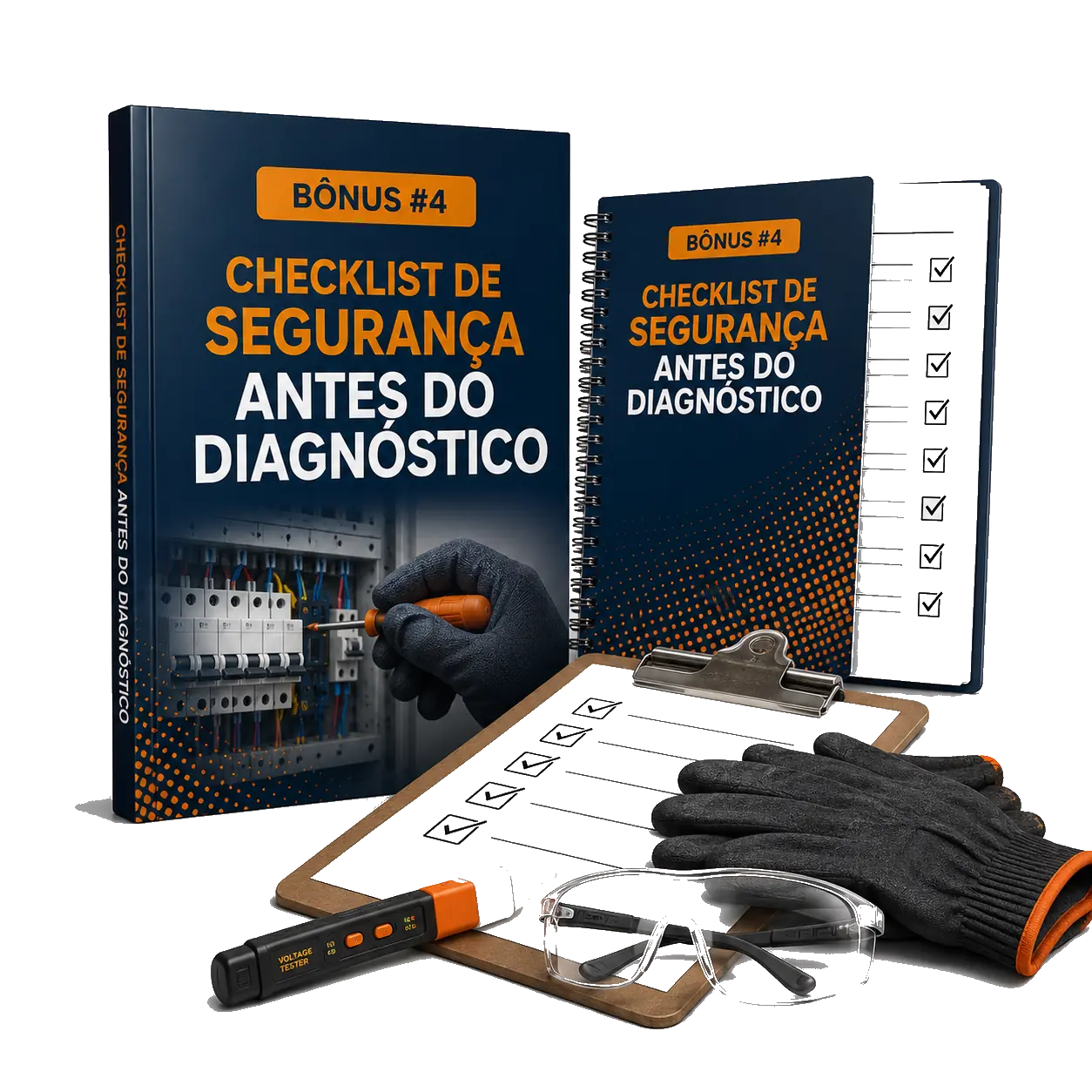 Mockup do Checklist de Segurança Antes do Diagnóstico